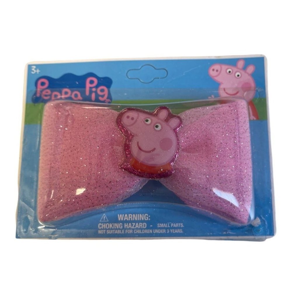 NEW Bow - Clip-On Hair Accessory for Girls, Peppa Pig 4.25" Wide